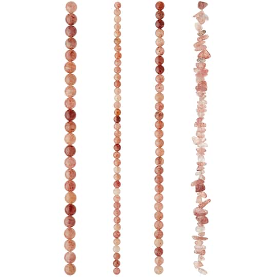 Strawberry Quartz Semi-Precious Beads Value Pack by Bead Landing&#x2122;
